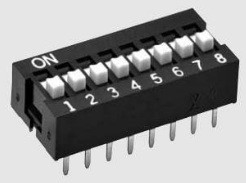 A6E-4104-N OMRON SMD Dip Switch On Off SPST 4 Raised Slide 0.025A 24VDC PC Pins