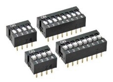 A6E-4104-N OMRON SMD Dip Switch On Off SPST 4 Raised Slide 0.025A 24VDC PC Pins