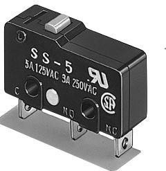 SS-5-FT OMRON Switch Snap Action SPDT Pin Plunger 5A 250VAC 30VDC 0.49N Screw Mount