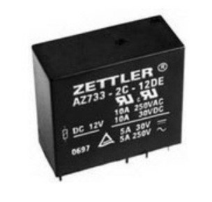 AZ733-2C-12D ZETTLER Electrical Mechanical Relay DPDT 10A 12VDC 650Ohm Through Hole
